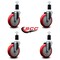Service Caster 5'' Red Poly Wheel Swivel 1-1/2'' Expanding Stem Caster Set, 4PK SCC-EX20S514-PPUB-RED-112-4 - alternate 4
